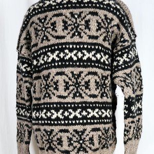 Hand-knit 100% Wool Sweater SZ XL